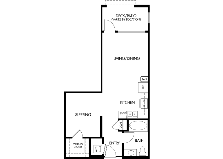 Studio Apartment for Rent near Burlingame Plan B 888